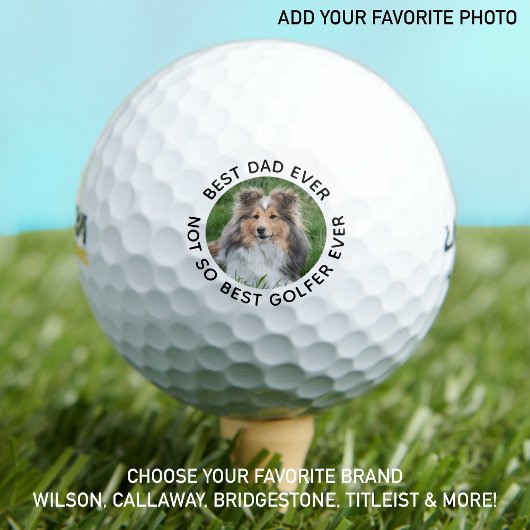 Benutzerdefiniertes Hund Foto Bester Vater je Schw Golfball