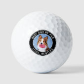 Benutzerdefiniertes Hund Foto Bester Vater nach Pa Golfball (Vorderseite)