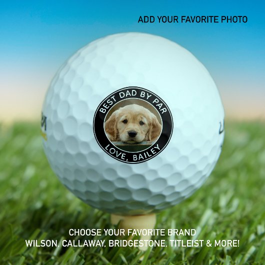 Benutzerdefiniertes Hund Foto Bester Vater nach Pa Golfball