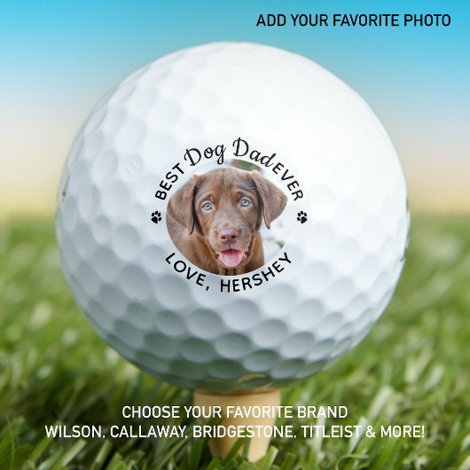Benutzerdefiniertes Hund Foto Bester Vater nach Pa Golfball