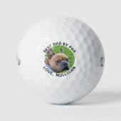 Benutzerdefiniertes Hund Foto Bester Vater nach Pa Golfball (Vorderseite)