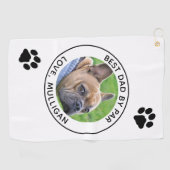 Benutzerdefiniertes Hund Foto Bester Vater nach Pa Golfhandtuch (Horizontal)