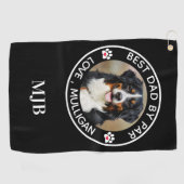 Benutzerdefiniertes Hund Foto Bester Vater nach Pa Golfhandtuch (Horizontal)