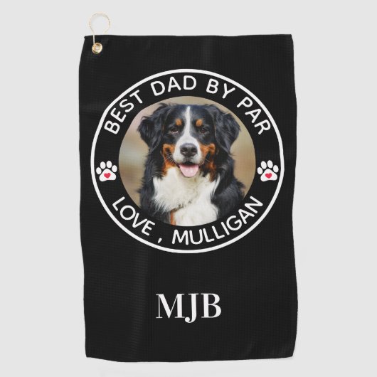 Benutzerdefiniertes Hund Foto Bester Vater nach Pa Golfhandtuch (Vorderseite)