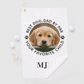 Benutzerdefiniertes Hund Foto Bester Vater nach Pa Golfhandtuch (Insitu)