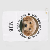 Benutzerdefiniertes Hund Foto Bester Vater nach Pa Golfhandtuch (Horizontal)