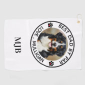 Benutzerdefiniertes Hund Foto Bester Vater nach Pa Golfhandtuch (Horizontal)