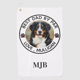 Benutzerdefiniertes Hund Foto Bester Vater nach Pa Golfhandtuch