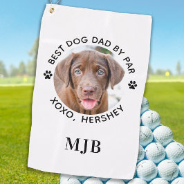 Benutzerdefiniertes Hund Foto Bester Vater nach Pa Golfhandtuch