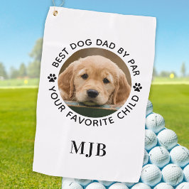 Benutzerdefiniertes Hund Foto Bester Vater nach Pa Golfhandtuch