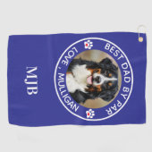 Benutzerdefiniertes Hund Foto Bester Vater nach Pa Golfhandtuch (Horizontal)