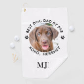 Benutzerdefiniertes Hund Foto Bester Vater nach Pa Golfhandtuch (Insitu)