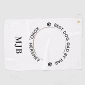 Benutzerdefiniertes Hund Foto Bester Vater nach Pa Golfhandtuch (Horizontal)