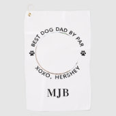 Benutzerdefiniertes Hund Foto Bester Vater nach Pa Golfhandtuch (Vorderseite)