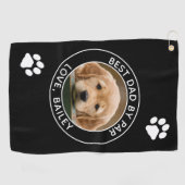 Benutzerdefiniertes Hund Foto Bester Vater nach Pa Golfhandtuch (Horizontal)