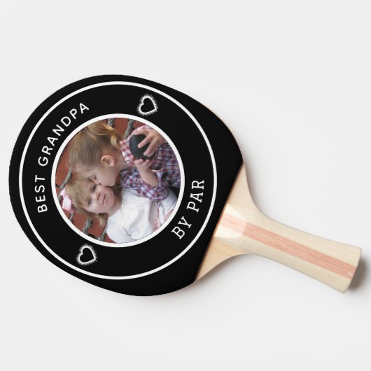 Benutzerdefiniertes Hund Foto Bester Vater nach Pa Tischtennis Schläger (Seitenansicht)