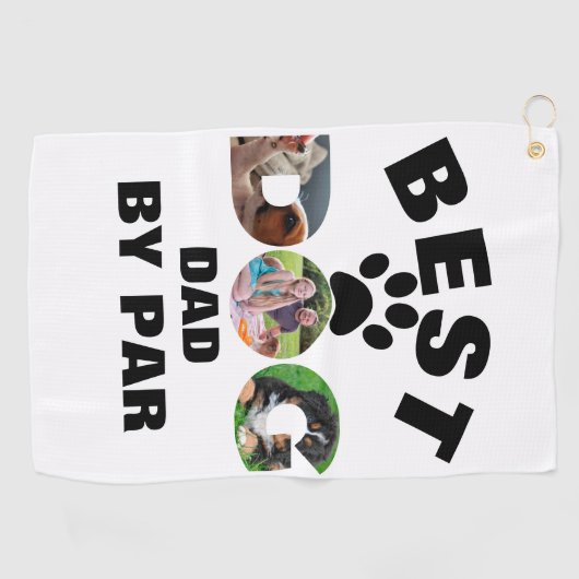 Benutzerdefiniertes Hund Foto Bester Vater nach Ve Golfhandtuch (Horizontal)