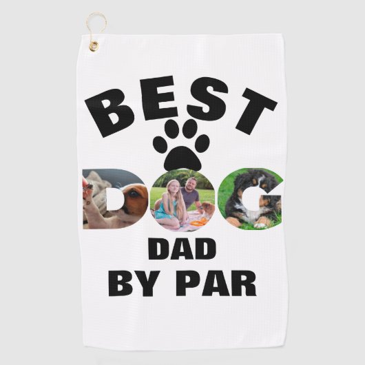 Benutzerdefiniertes Hund Foto Bester Vater nach Ve Golfhandtuch (Vorderseite)