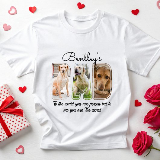 Benutzerdefiniertes Hund Foto Hund Vater Geschenk T-Shirt