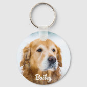 Benutzerdefiniertes Hund Foto Personalisierter Nam Schlüsselanhänger (Vorderseite)