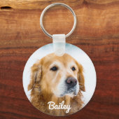 Benutzerdefiniertes Hund Foto Personalisierter Nam Schlüsselanhänger (Vorderseite)