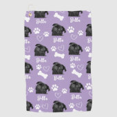 Benutzerdefiniertes Hund Foto Über Lila Instagramm Golfhandtuch (Vorderseite)