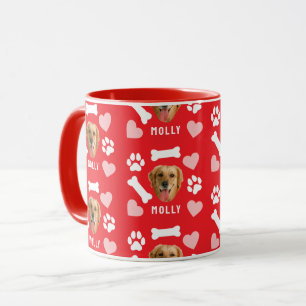 Benutzerdefiniertes Hund Haustier Foto & Name Rosa Tasse