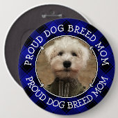Benutzerdefiniertes Hund Mama Vater Foto Rahmen Bl Button (Vorne & Hinten)