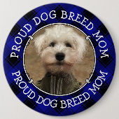 Benutzerdefiniertes Hund Mama Vater Foto Rahmen Bl Button (Vorderseite)