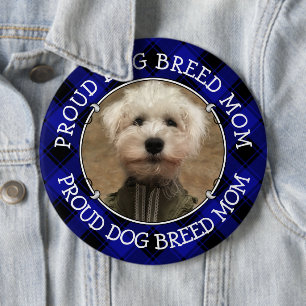 Benutzerdefiniertes Hund Mama Vater Foto Rahmen Bl Button