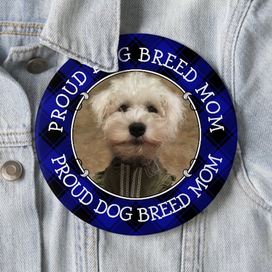 Benutzerdefiniertes Hund Mama Vater Foto Rahmen Bl Button (Beispiel)