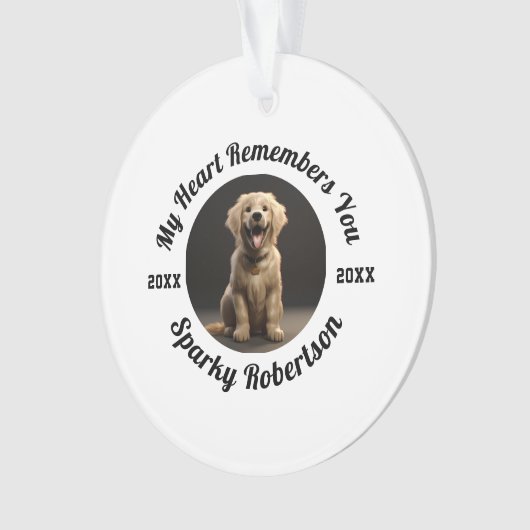 Benutzerdefiniertes Hunde-Erinnerungsdesign Ornament (Vorderseite)