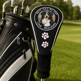 Benutzerdefiniertes Hunde-Foto Best Dad By Par Sch Golf Headcover