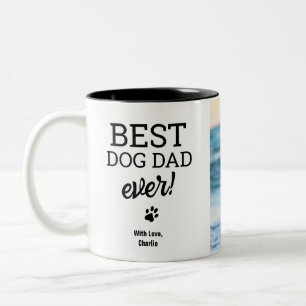 Benutzerdefiniertes Hunde-Foto Bester HUND Papa je Zweifarbige Tasse