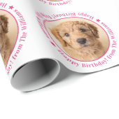 Benutzerdefiniertes Hunde-Foto-Geburtstagsgeschenk Geschenkpapier (Rolleneckpunkt)