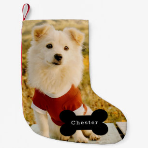 Benutzerdefiniertes Hunde-Foto mit personalisierte Kleiner Weihnachtsstrumpf