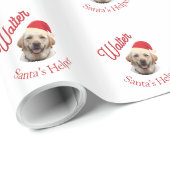 Benutzerdefiniertes Hunde-Foto & Name - Minimaler Geschenkpapier (Rolleneckpunkt)