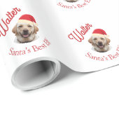 Benutzerdefiniertes Hunde-Foto & Name - Minimaler Geschenkpapier (Rolleneckpunkt)