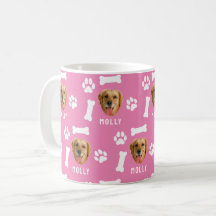 Benutzerdefiniertes Hunde-Foto & Name Pink