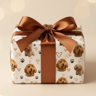 Benutzerdefiniertes Hunde-Foto Valentinsgruß für H Geschenkpapier
