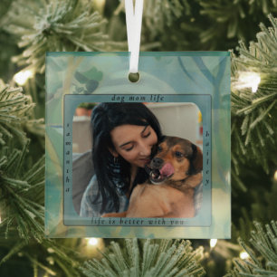 Benutzerdefiniertes Hunde-Mama-Leben Haustier-Foto Ornament Aus Glas
