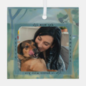 Benutzerdefiniertes Hunde-Mama-Leben Haustier-Foto Ornament Aus Glas (Rückseite)