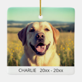Benutzerdefiniertes Hundefoto-Gedenkstück für den Keramikornament