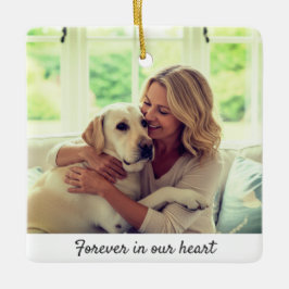 Benutzerdefiniertes Hundefoto-Gedenkstück für den Keramikornament