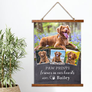 Benutzerdefiniertes Hundegedanken Personalisiert 4 Wandteppich Mit Holzrahmen