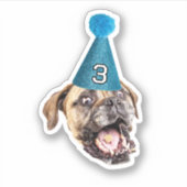 Benutzerdefiniertes Hundegesicht Foto mit altersbe Aufkleber (Vorderseite)