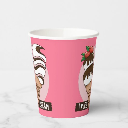 Benutzerdefiniertes Ice Creme Lover Pappbecher (Links)