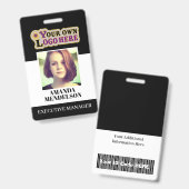 Benutzerdefiniertes ID-Abzeichen mit Strichcode-Fo Ausweis (Vorder- & Rückseite)