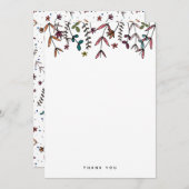 Benutzerdefiniertes Illustriertes Grün- und Orange Dankeskarte (Vorne/Hinten)