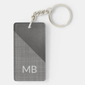 Benutzerdefiniertes Imitat, leichter, dunkelgrauer Schlüsselanhänger (Rückseite)